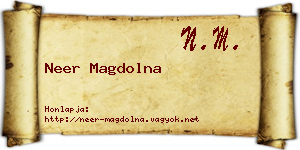 Neer Magdolna névjegykártya