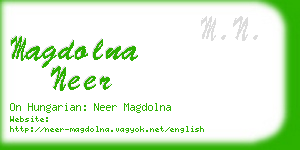 magdolna neer business card